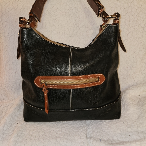 Dooney & Bourke Bag Leather Shoulder Black Pebbled Gracie Sofie - Picture 3 of 4